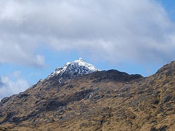 Look towards Meall na Sroine, the "peak of the Nose", with the snowy peak of Bidein a Chabair in the background - geograph.org.uk - 312169.jpg