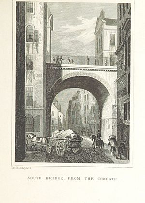 MA(1829) p.195 - South Bridge, from the Cowgate - Thomas Hosmer Shepherd