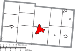 Location of Urbana in Champaign County