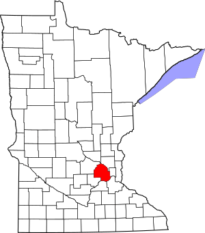 Map of Minnesota highlighting Hennepin County