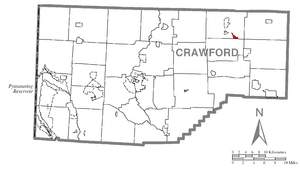 Location of Riceville in Crawford County