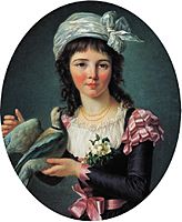 Marie-Victoire Lemoine - Jeune fille tenant une colombe, 1793