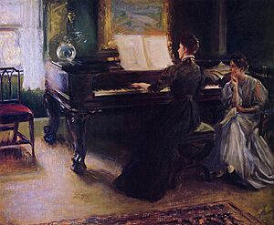 Mary Brewster Hazelton, Two Sisters at a Piano, 1894