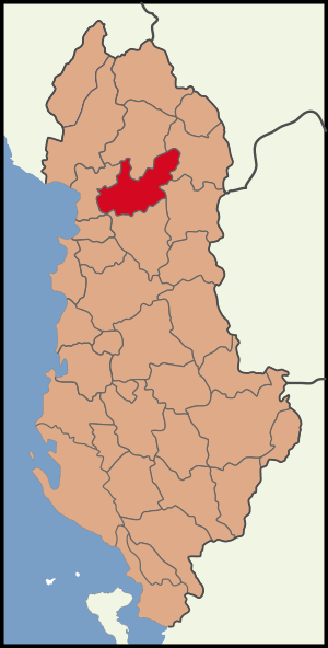 Map showing Mallakastër District within Albania
