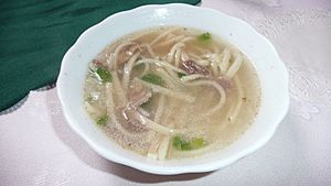 Mongolian noodle soup with mutton