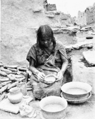 PSM V55 D763 Woman of oraibi making coiled pottery