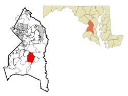 Location of Rosaryville, Maryland