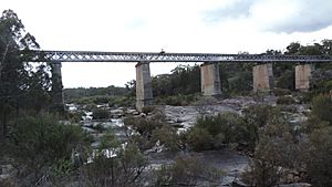 Quart Pot Creek Rail Bridge, viewed from downstream, 2015 01