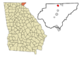 Rabun County Georgia Incorporated and Unincorporated areas Dillard Highlighted