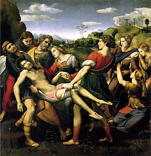 Raffaello, pala baglioni, deposizione