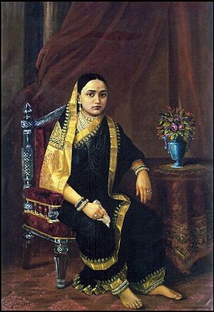 Raja Ravi Varma, Maharani Chimanbai (younger age)