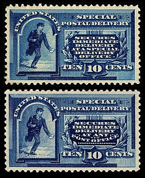 Running Messenger Special Delivery stamps two types