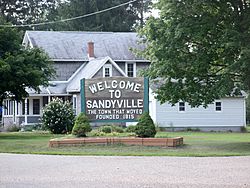 Sandyville Ohio sign at 5 way