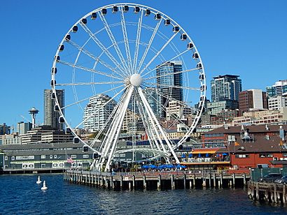 Seattle Great Wheel ferris wheel seen from Argosy cruise.jpg