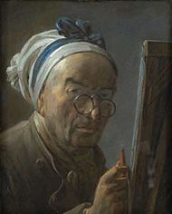 Self Portrait at an Easel (ca. 1779), pastel, 40.5 x 32.5 cm., Louvre