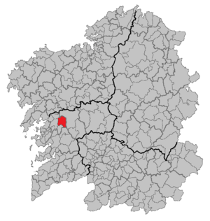 Location of Cuntis within Galicia