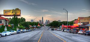 South Congress Avenue leads directly into downtown Austin.