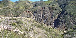 St. Francis Dam site dike and landslide
