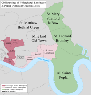 Stepney Civil Parish Map 1870