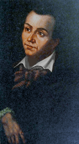 head and shoulders painting of a youngish white man, clean shaven, with short dark hair, in early 19th-century clothes.