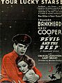 Tallulah Bankhead and Gary Cooper with Charles Laughton and Cary Grant in Devil and the Deep ad - The Film Daily, Jul-Dec 1932 (page 230 crop)