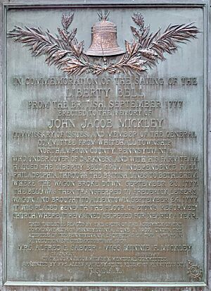 The Saving of the Liberty Bell Plaque, Zion Reformed Church, Allentown, PA