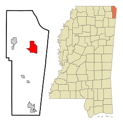 Location of Iuka, Mississippi