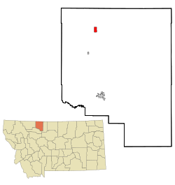 Location of Sunburst, Montana