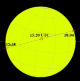 Transit of Mercury November 11 2019 path across sun.png