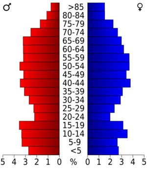 USA Fulton County, Arkansas age pyramid