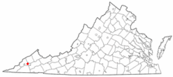 Location of Coeburn, Virginia