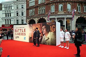 Valerie Faris and Jonathan Dayton on the red carpet at the Battle of the Sexes gala screening at the BFI London Film Festival 2017