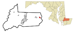 Location of Willards, Maryland