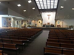 Wide view of the interior of the Cathedral, facing the sanctuary