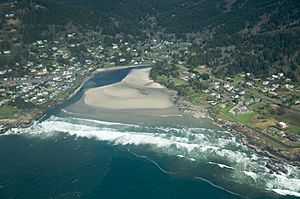 Aerial view of Yachats