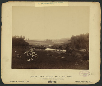 17552u Broken dam from roadway, Johnstown Flood