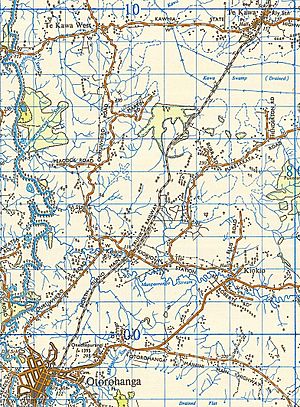 1955 Te Kawa - Kiokio - Otorohanga North Island Main Trunk map