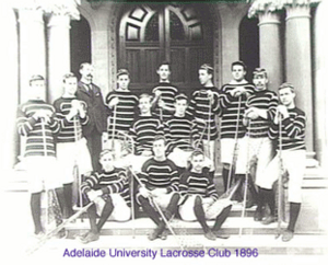 Adelaide University Lacrosse Club 'A' team. 1896