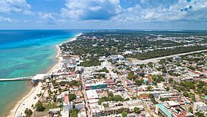 Aerial view of Playa del Carmen
