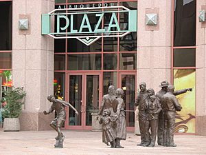 Albuquerque Plaza entrance, statues