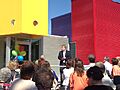 Allegheny County Executive Rich Fitzgerald speaks at the reopening of the Sharpsburg Community Library.