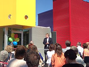 Allegheny County Executive Rich Fitzgerald speaks at the reopening of the Sharpsburg Community Library.