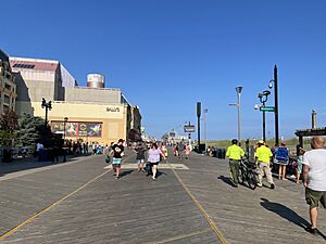 Atlantic City boardwalk looking north at Michigan Avenue