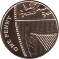British one penny coin 2015 reverse