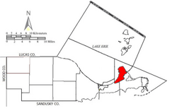Location of Catawba Island Township in Ottawa County.