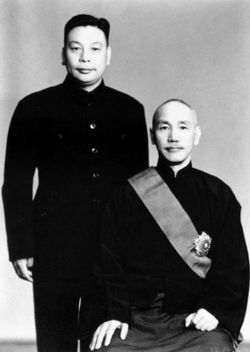 Chiang Kai-shek and Chiang Ching-Kuo in 1948