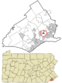 Delaware County Pennsylvania incorporated and unincorporated areas Rutledge highlighted