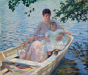 Edmund Charles Tarbell - Mother and Child in a Boat - Google Art Project