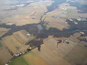 Aerial view of Aldine (Aldine is located in the top middle/middle/right around the road crossing)