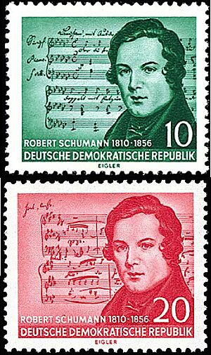 GDR stamp Robert Schumann 1956-vertical